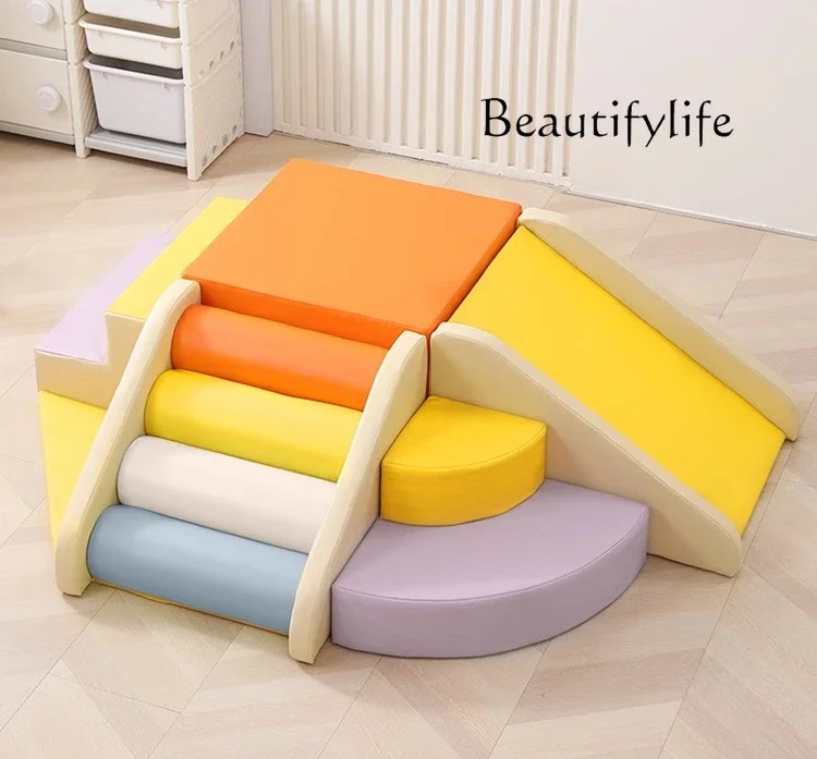 

Soft climbing and sliding combination sensory training climbing ladder Multifunctional staircase indoor soft bag slide