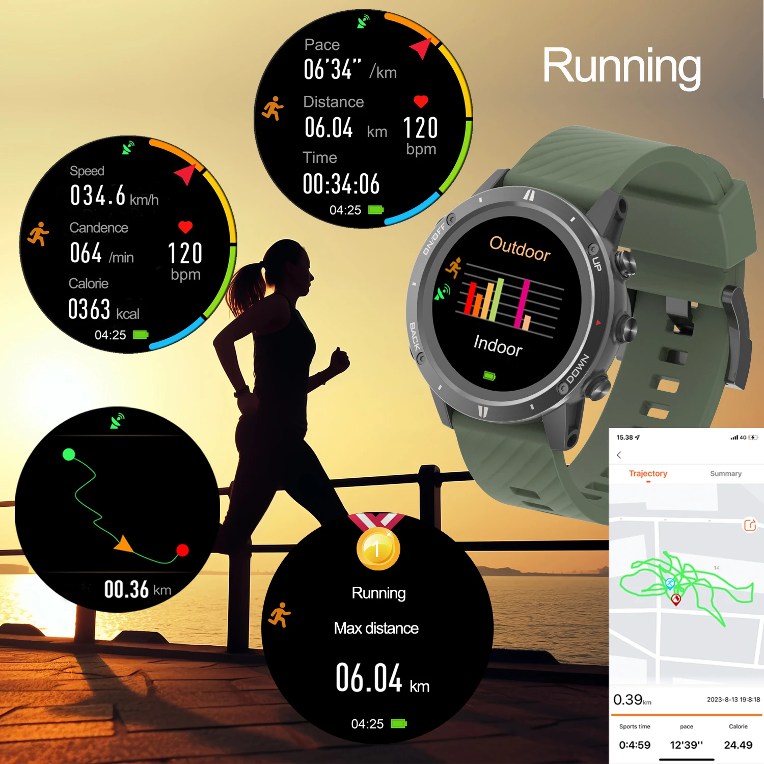 Imagem -06 - Sunroad-relógio de Pulso Impermeável Digital Masculino Gps Tracker Sports Ver Navegação Exército Fãs Militares Camping ao ar Livre