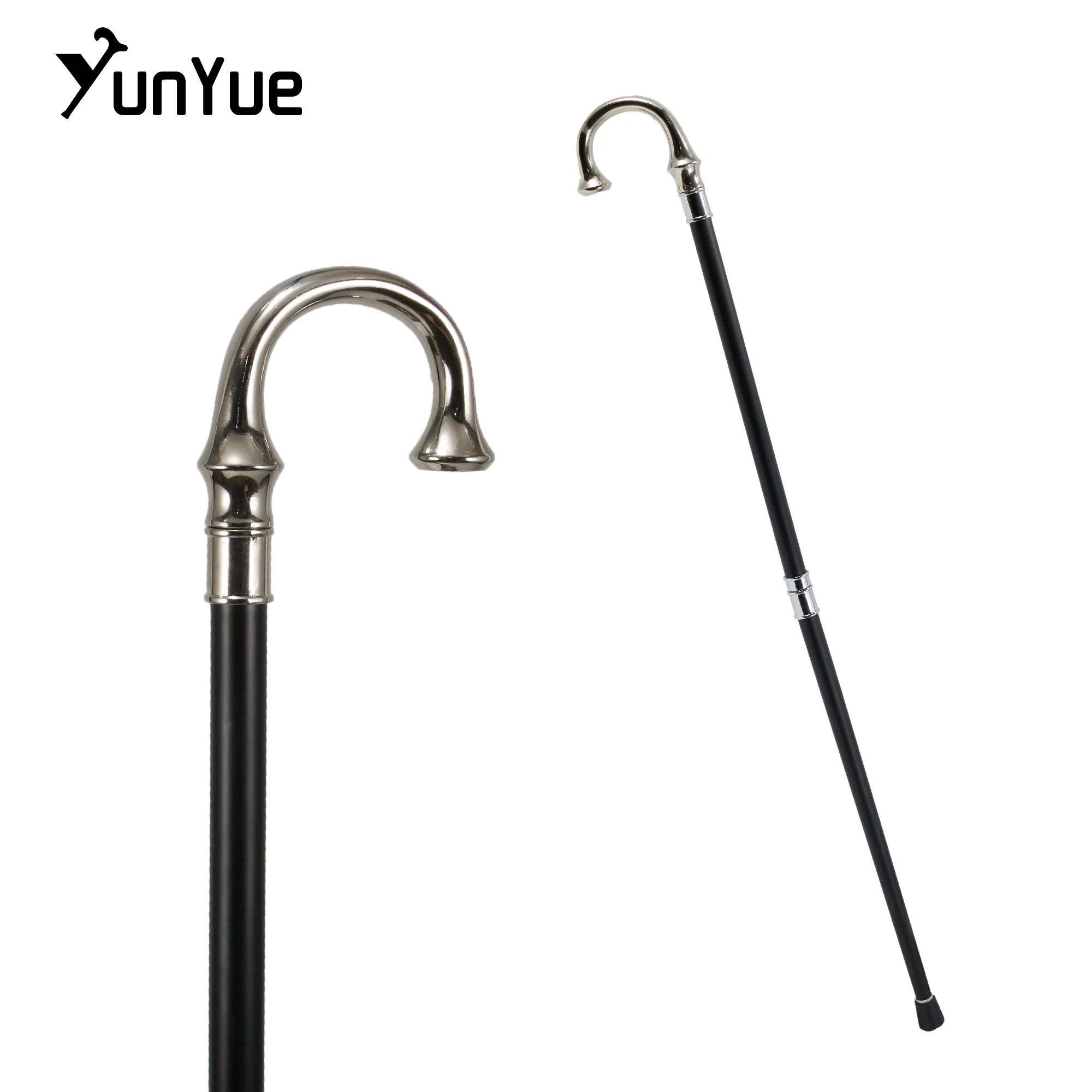 Bastone da passeggio con manico per ombrello vintage argentato Bastone da passeggio classico per gentiluomini Decorativo per feste Cospaly Stampelle per canna da passeggio alla moda 93 cm