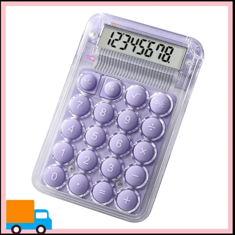 Professional-8 Digits Display Silence Widescreen Mini Calculator Students Portable Transparent Electronic Calculator Daily Use