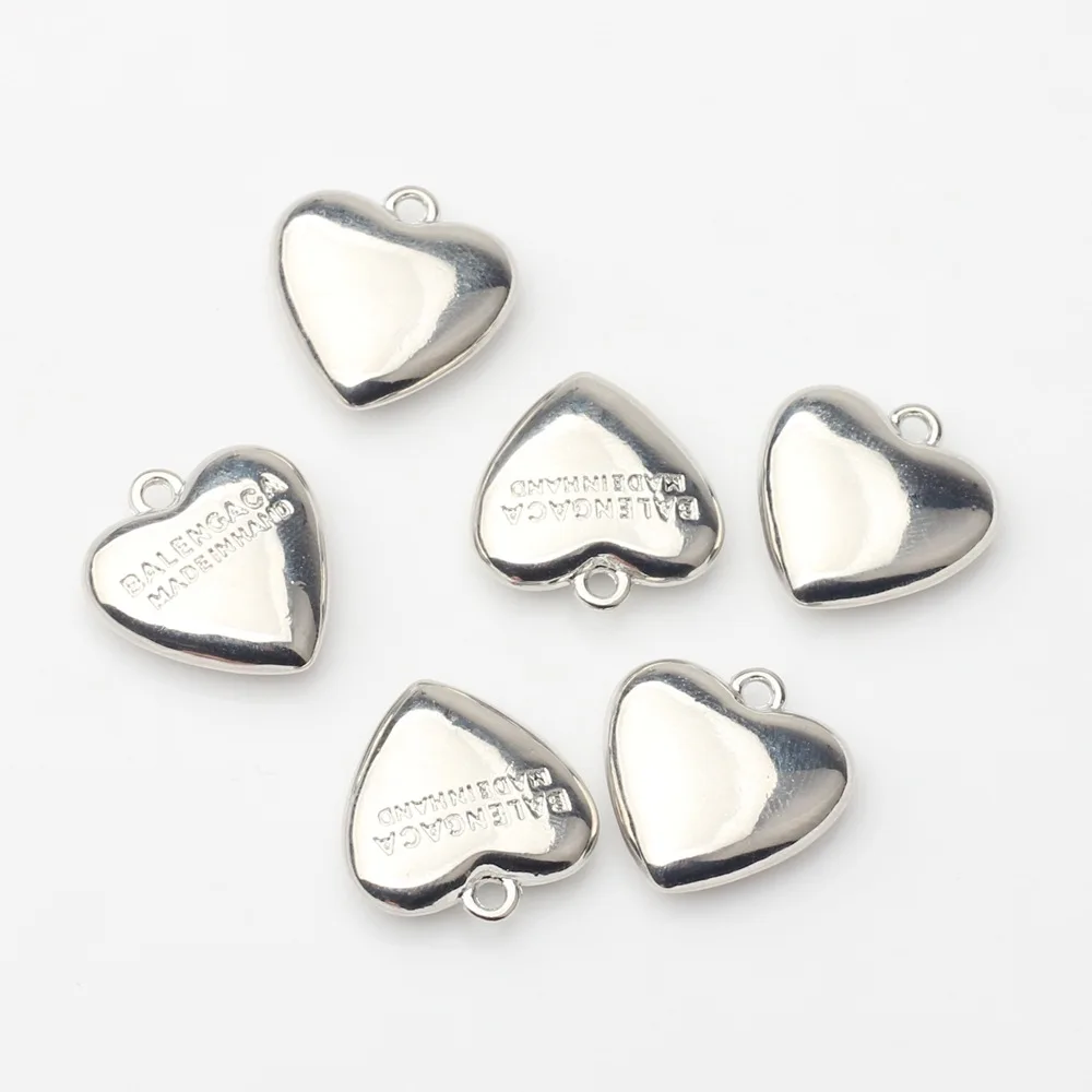 

10PCS Simple Cute Heart Shape Handmade DIY Findings Bracelets Earring Pendant Charms for Jewelry Making Supplies Accessories