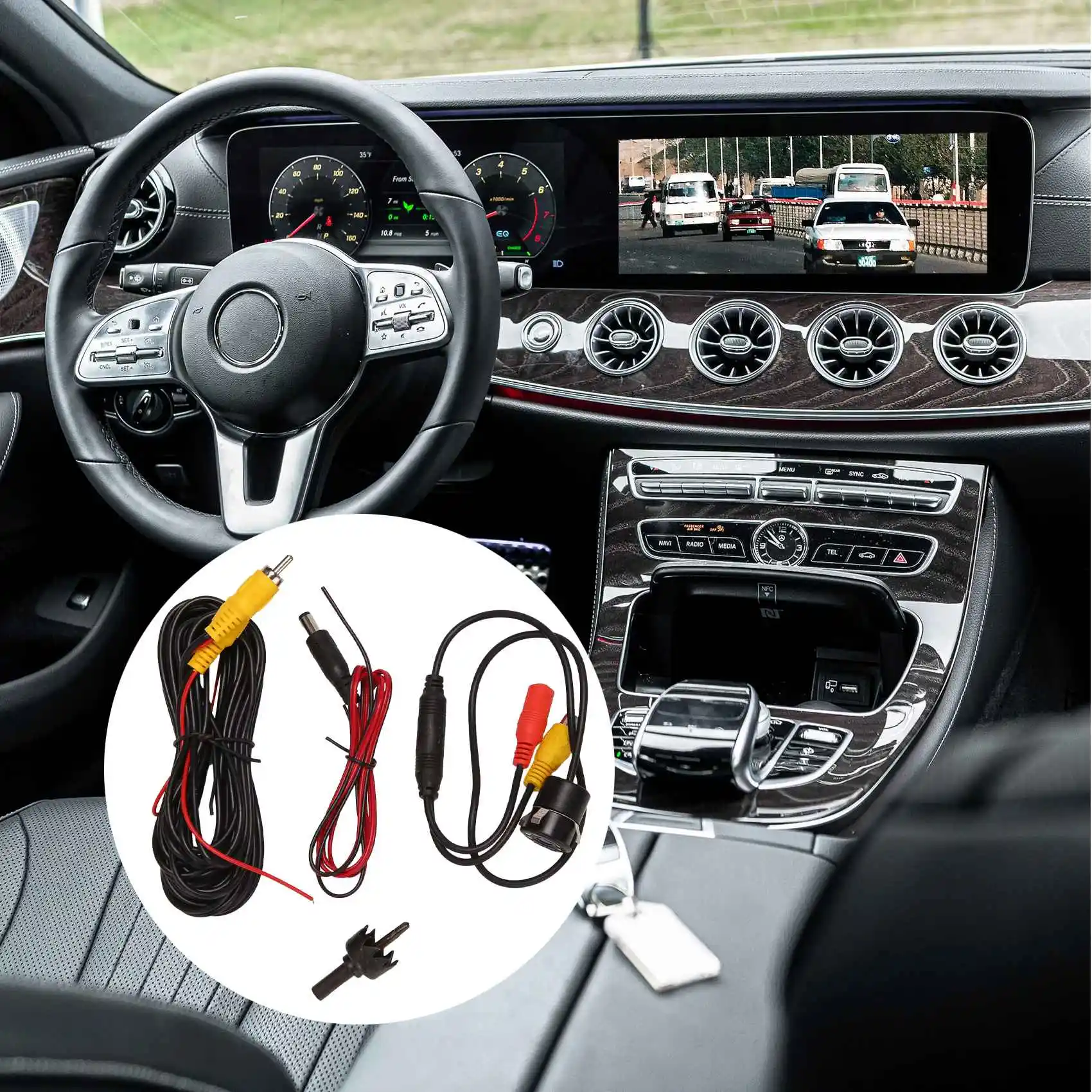 Car Rear View Camera 8-LED Round Back Up Camera 170 degree Rear Vision HD Night Vision