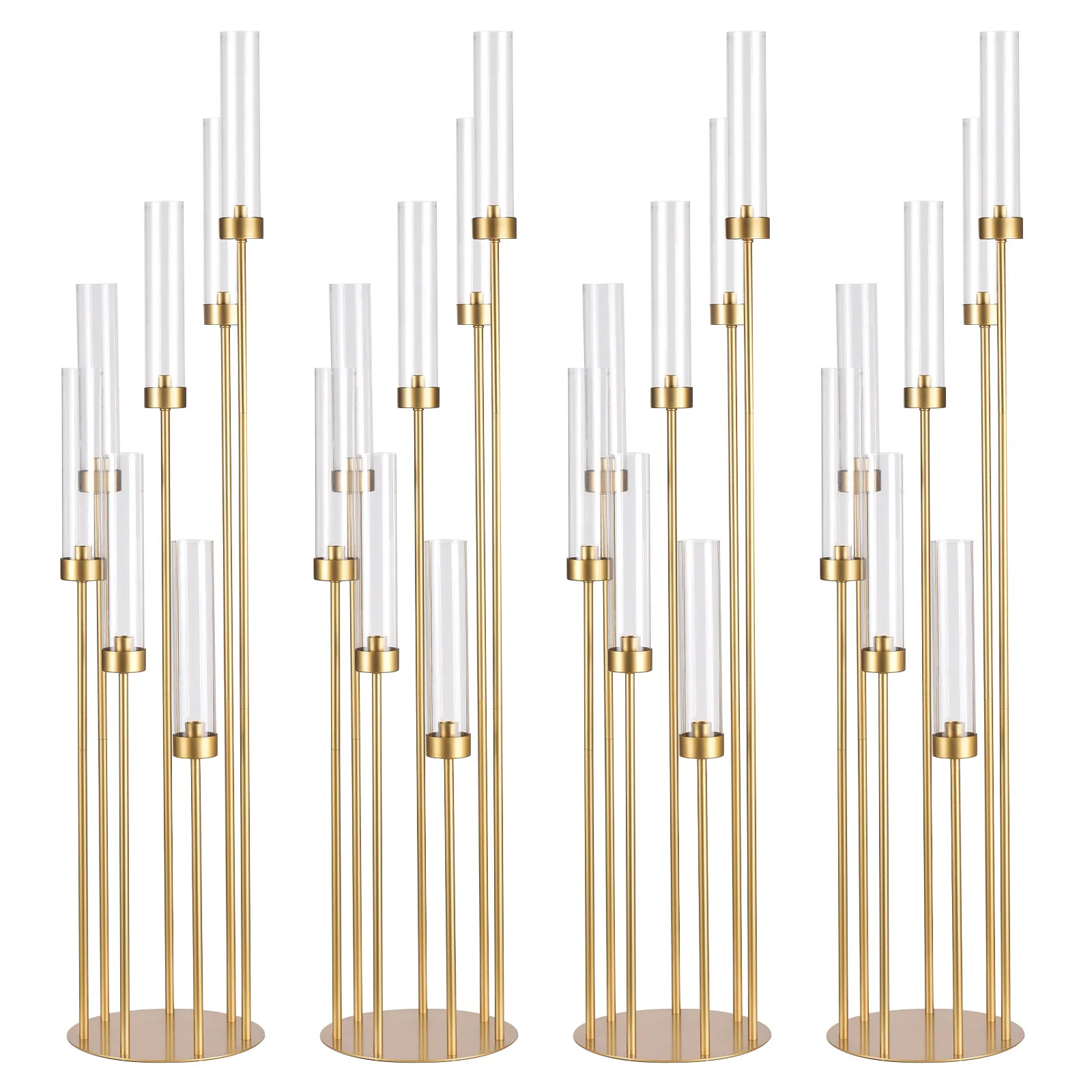 4Sets 7 Arms Floor Candelabra Wedding Centerpieces Gold 48