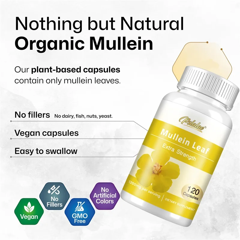 Mullein Leaf - Lung Cleansing and Liver Detoxification, Smooth Breathing, Cough Relief Supplement