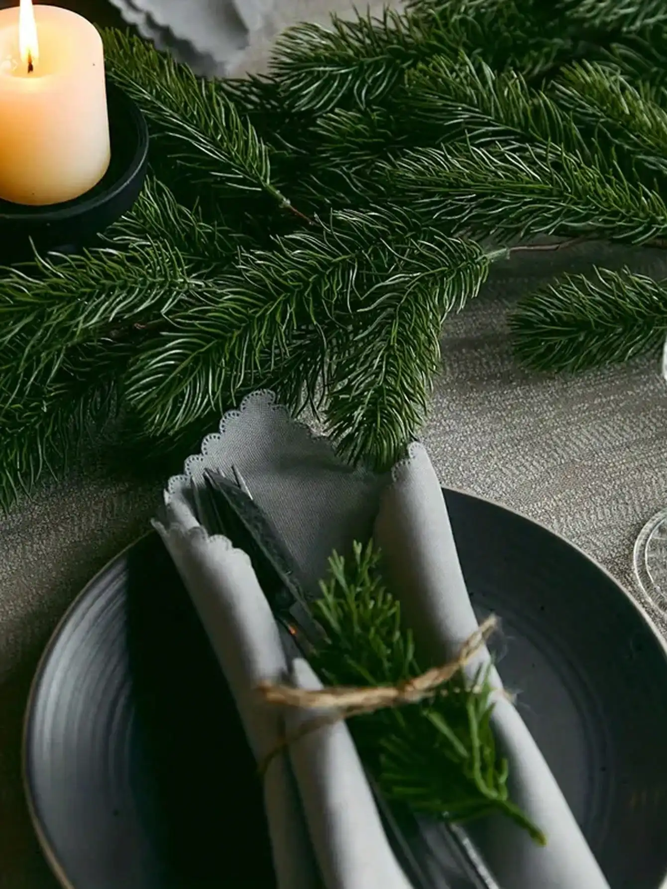 1pc simulation green pine needle vine, Christmas decoration artificial pine needle vine, dining table center decoration