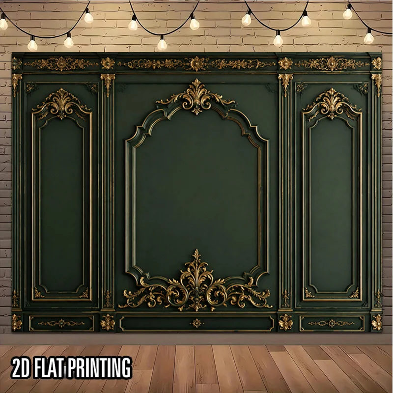 Elegant Gold Ornate Wall Panel Wallpaper Mural Room Decor Luxury Baroque Style Accent Wall Backdrop