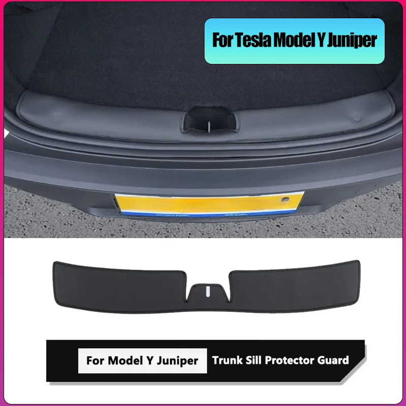 

Launch PU Leather Trunk Sill Guard Protector Cover For Tesla Model Y Juniper Rear Cargo Threshold Strip Anti-scratch Accessories