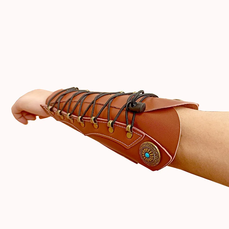 1PC Cowhide Archery Arm Guard Protective Gear Leather Archery Arm Guard Archery Hunting Accessory