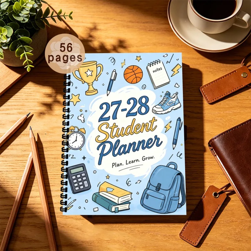 A5 2027-2028 Student Planner, Study with Exam Tracker,Tasks & Exam Organizing Diary, Back to School Gifts with Trophy Design