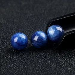 Natural Blue Kyanite Stone Smooth Round Shape 1Pcs Loose Beads High Quality 6/8/10/12mm DIY Jewelry Accessories wk495