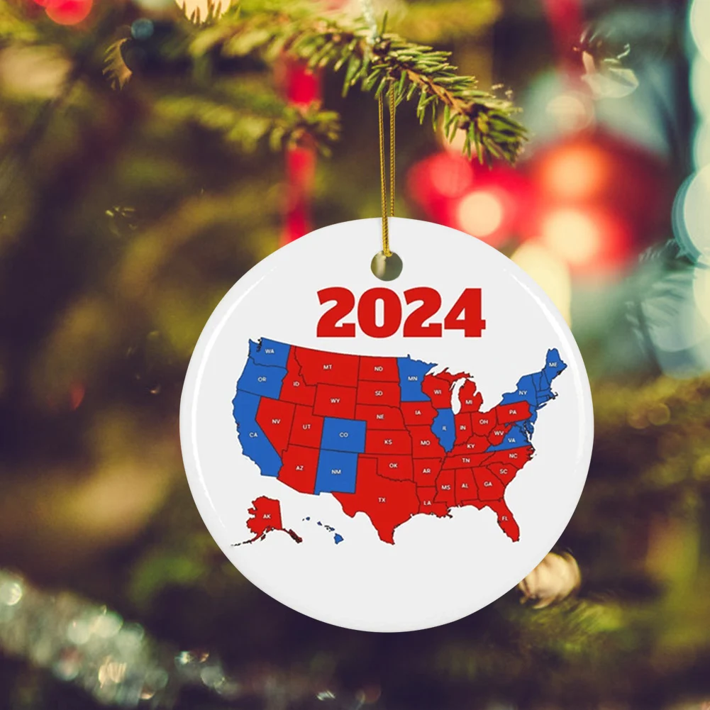 2024 Election Results Map Acrylic Election Map Christmas Ornament Presidential Election Map Christmas Holiday Ornaments 2024