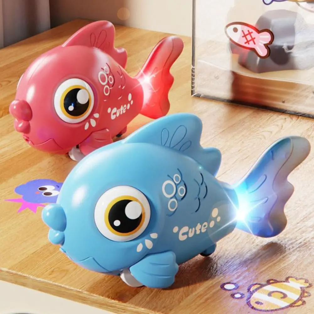 Cartoon Design Electric Simulation Fish Toy Electric Powered Swinging Action Electric Fish Toy with Sound and Light