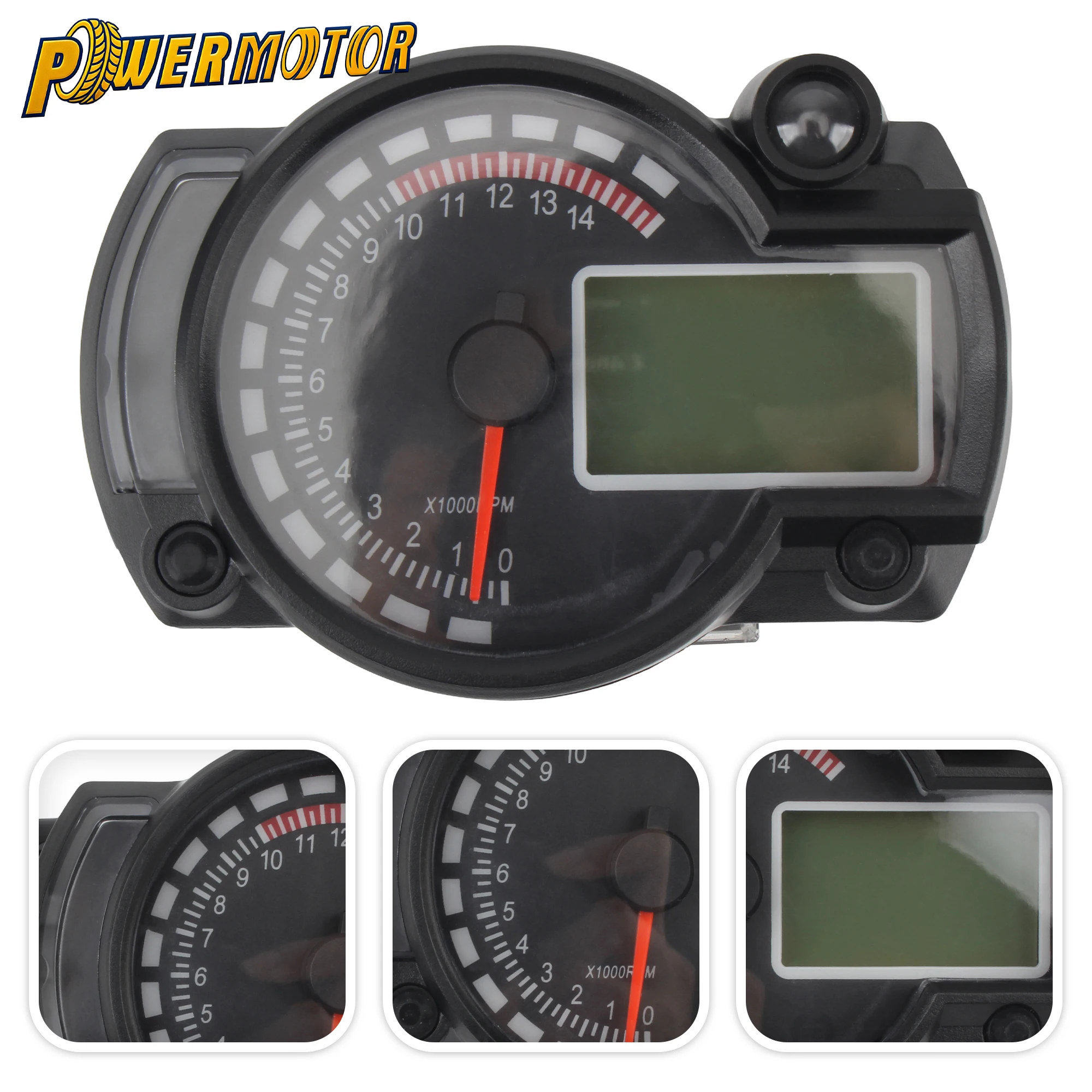 

7 Colors LCD Digital Motorcycle Meter 12V Speedometer Tachometer For Honda Suzuki Yamaha Kawasaki Moto Dashboard Odometer Parts