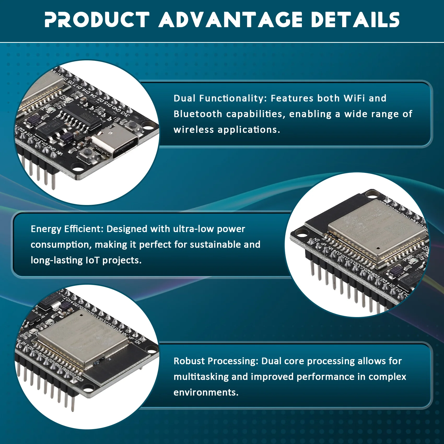

Новая плата разработки NewABNR 5 PCS ESP32 WROOM-32 Type-C CH340C с ультранизким энергопотреблением, двухъядерный беспроводной модуль