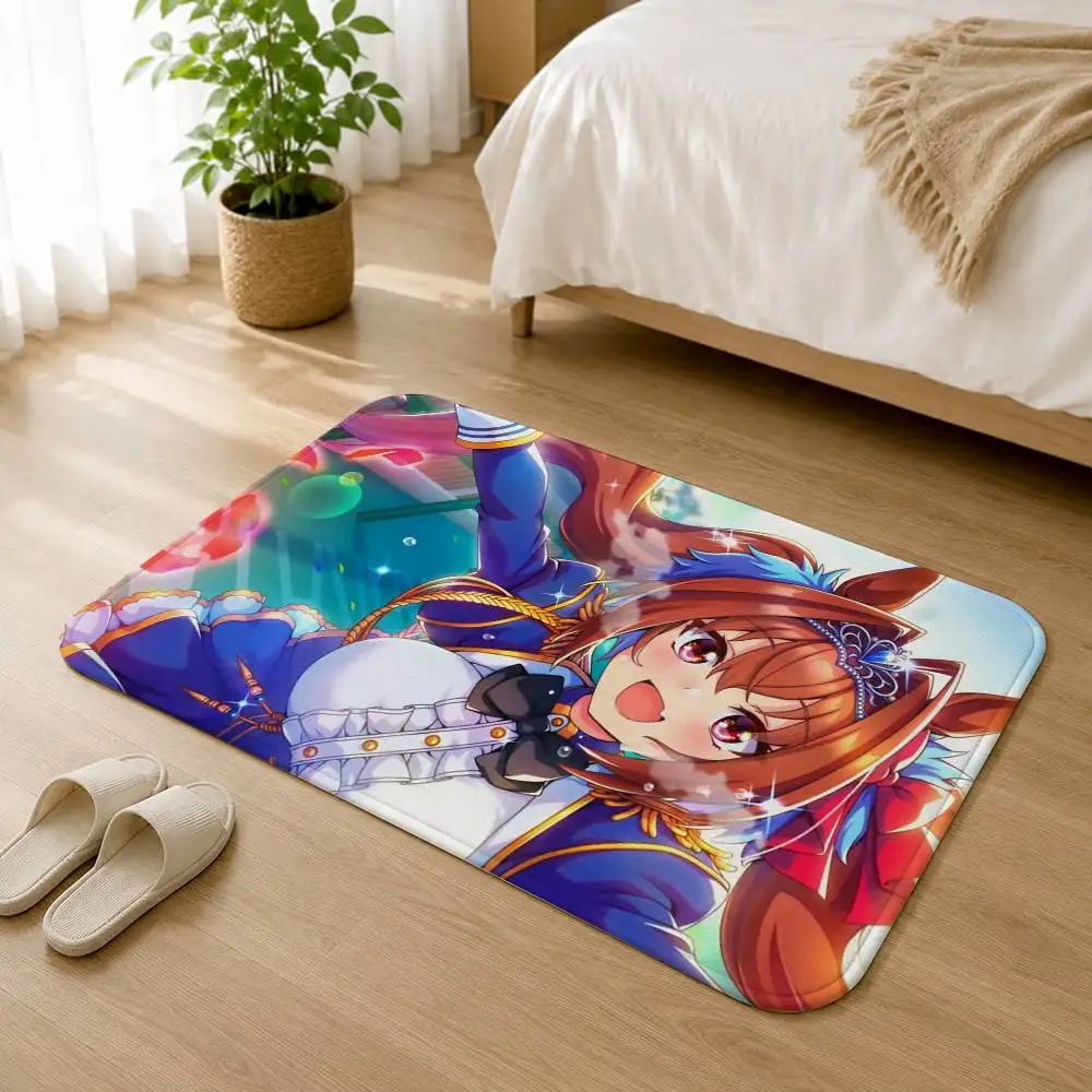 Umamusume-P-D D-Daiwa Scarlet Soft Comfortable Short Plush Rug Carpet mat Anti‑Slip Floor Mat Machine Washable Home Decor