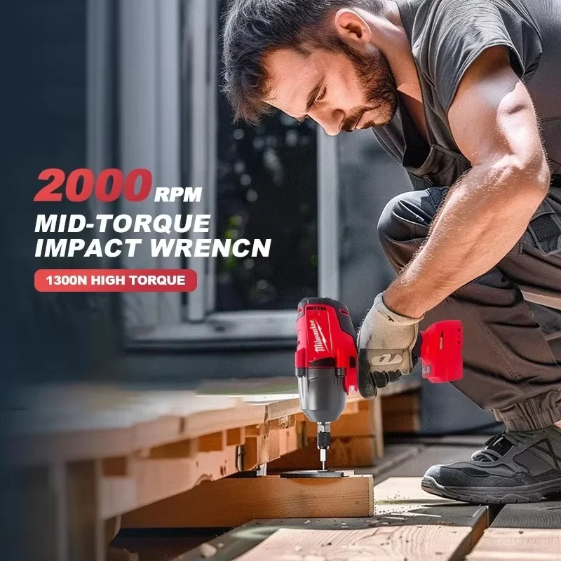 Milwaukee 1300N.m Grande Torque Brushless Chave Elétrica Cordless de Alta Velocidade Ferramenta Elétrica de Reparação de Caminhões de Carro para