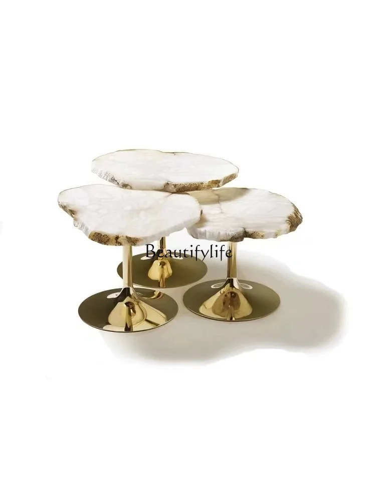 

Coffee Table Small Apartment Light Luxury High-Grade Marble Creative Irregular Small Table