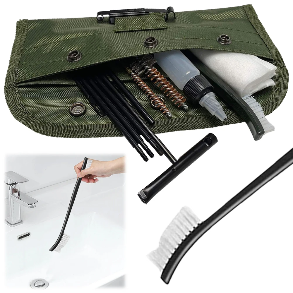 12pcs/Set Pistol Handguns Rod Cleaner Brush Tools with Pouch Gun Cleaning Kit Rifle Cleaning Brush Kit for .22LR .223 .257