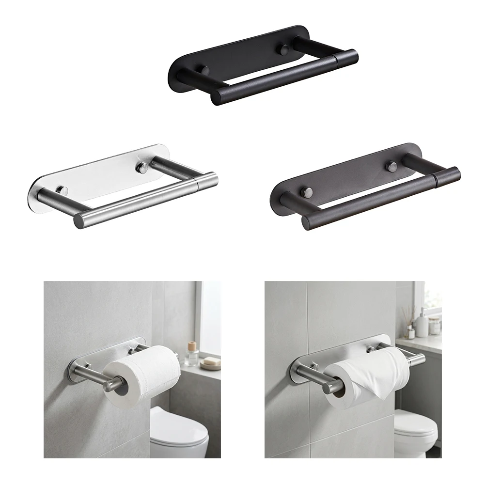 1Pc Rotatable Toilet Paper Holder SUS304 Stainless Steel Wall Mount Under Cabinet For RV Bathroom Space Saving Storage Rack