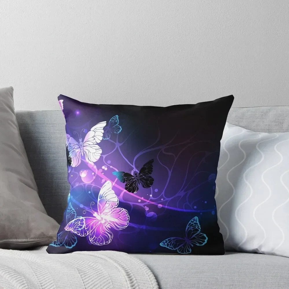 

Background with Night Butterflies Throw Pillow Christmas Covers Covers For Sofas anime girl pillow