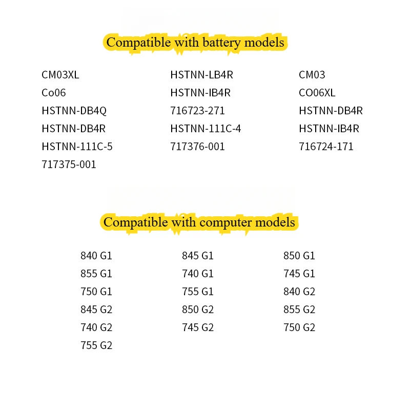 CM03XL 11,1 В 4400 мАч Аккумулятор для ноутбука HP EliteBook 840 845 850 740 745 750 G1 G2 HSTNN-DB4Q HSTNN-IB4R LB4R E7U24AA 716724-17