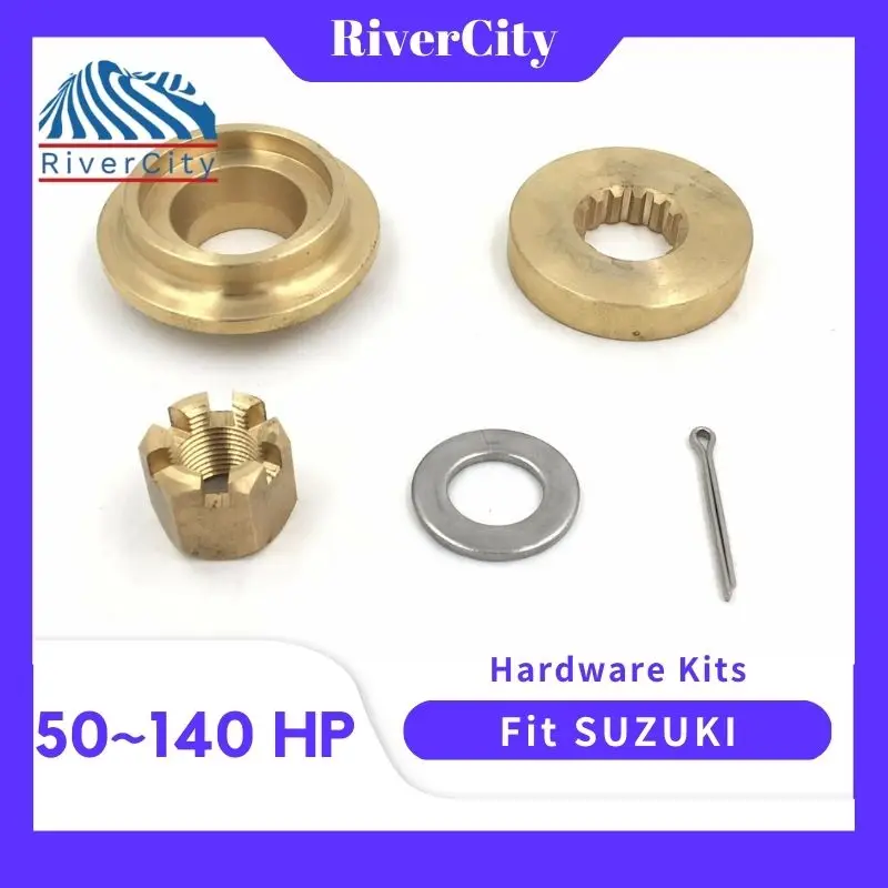 RiverCity 50-140HP Hardware Kit Thrust Washer/Spacer/Nut/Cotter Pin for Suzuki Outboard Propeller 70HP 90HP 100HP 115HP 140HP