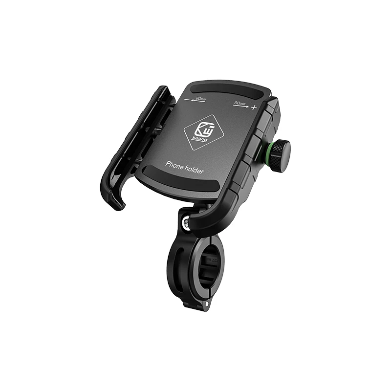 kewig Black Aluminum Alloy Bike Bicycle Motorcycle Handlebar Mirror Mobile Phone Mount Holder