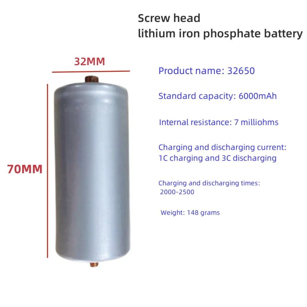 100% Original 32650 6000mAh 3.2V lifepo4 Rechargeable Battery Professional Lithium Iron Phosphate Power Battery with screw