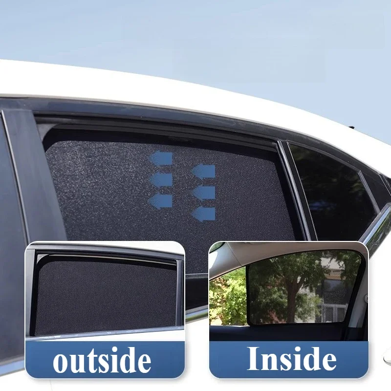One-Way View Window Covers Magnetic Sun Shade Set W/Stealth Mesh & Anti-Sag Design Tools for Toyota Yaris RS 2008-2011