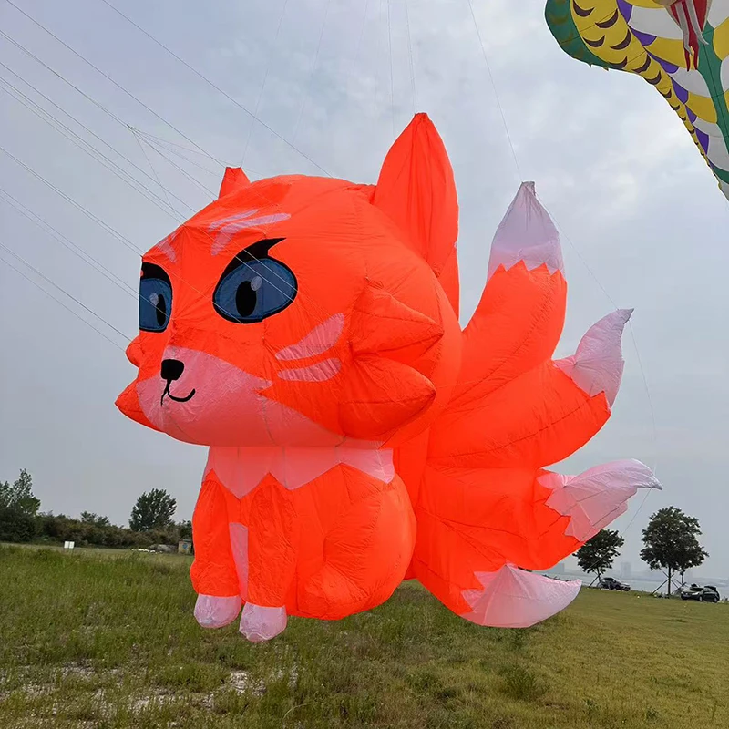 9KM 4.5M Fox Kite Line Laundry Kite Soft Inflatable 30D Ripstop Nylon for Kite Festival with Bag  (Accept wholesale)