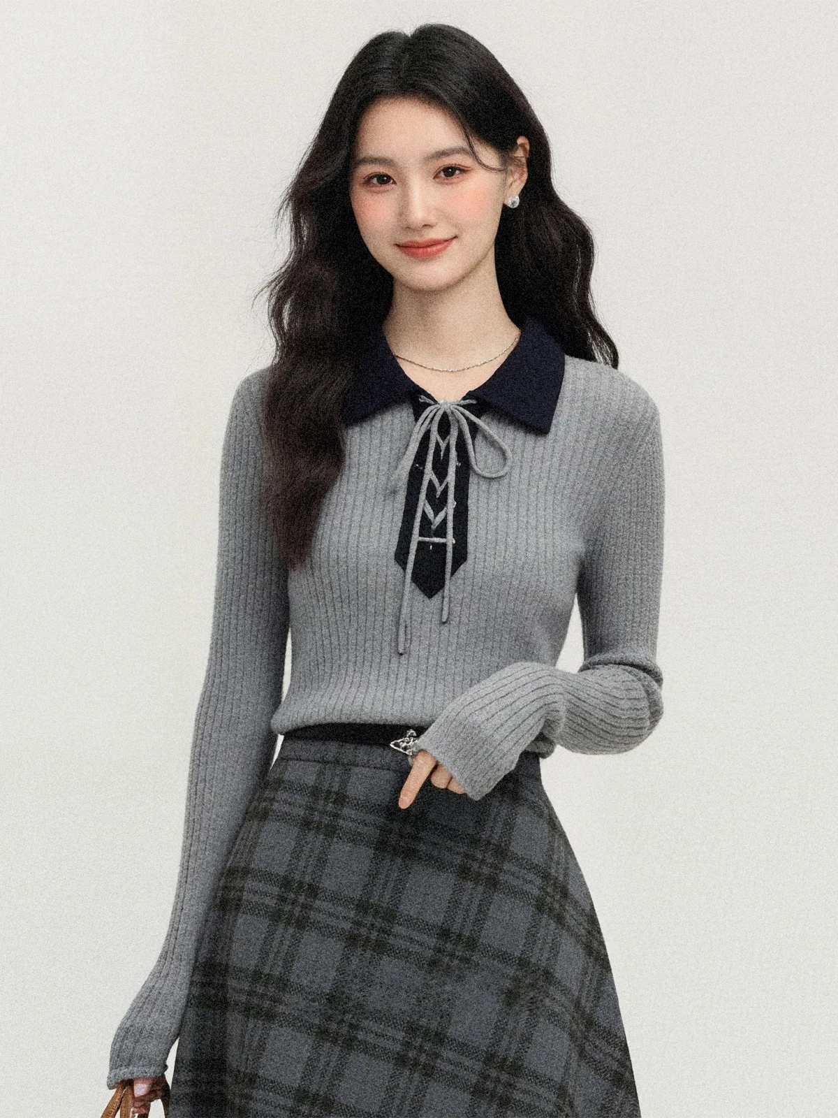 

ay Knitted Sweater Women's Color Blo Design Slimming Good Looking Base Layer Top for Autumn Winter by Zhang Soda