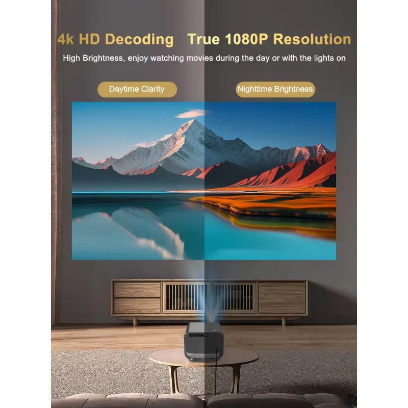 Luce diurna su proiettori da 750 lumen ANAI Smart TV Proiettore home theater HD 4K 1080P