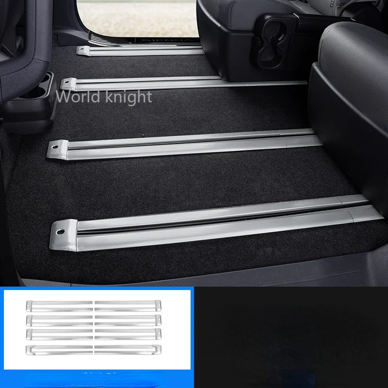 For Toyota Sienna XL40 2021 2022 Car Moulding Accessories Stainless Steel Rear Seat Track Path Slide Rail Frame Cover Trims