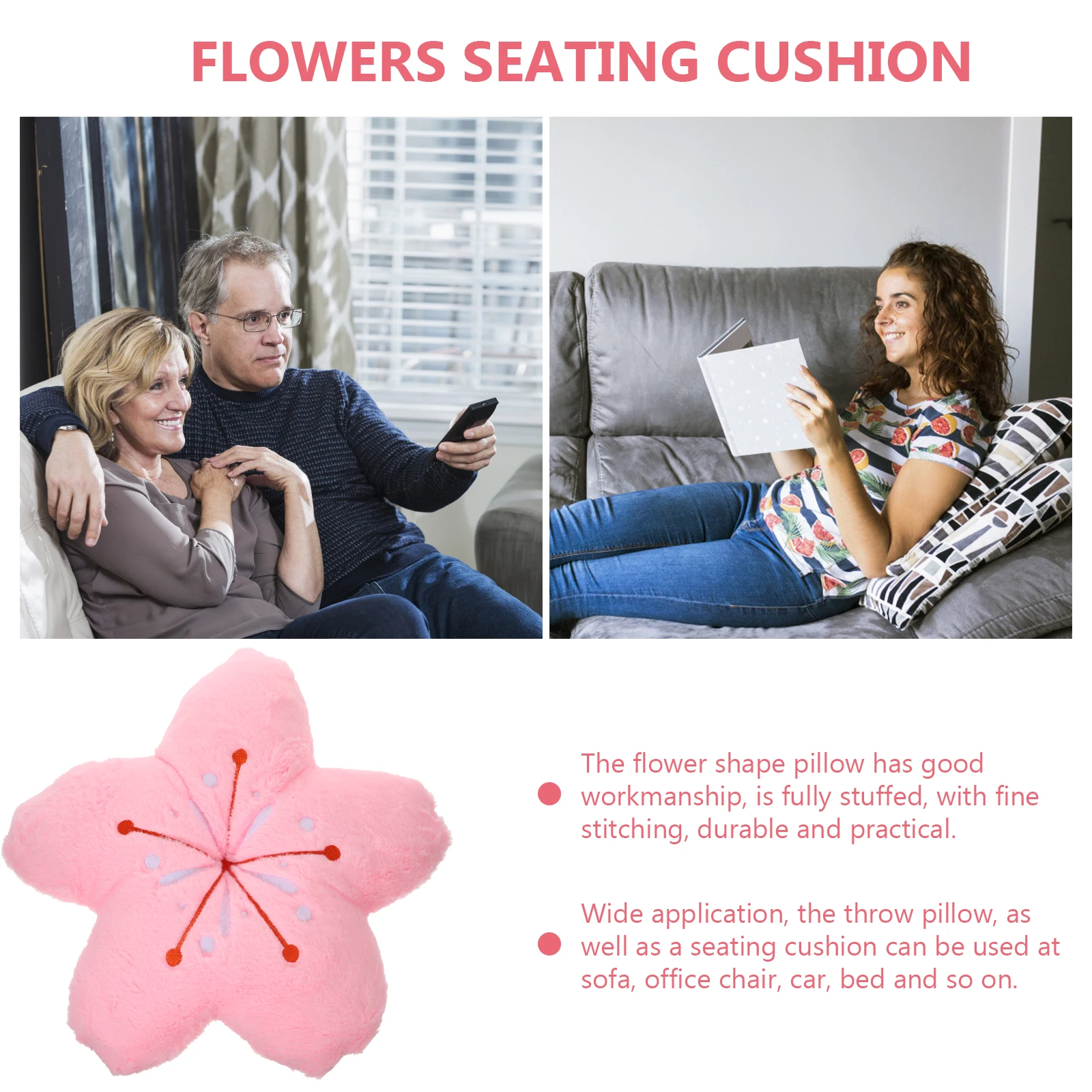 

Cherry Blossom Pillow 40cm Pink Decor Surface PP Cotton Stuffed Flower Shape Cushion Home Throw Sofa Bed Photography Props
