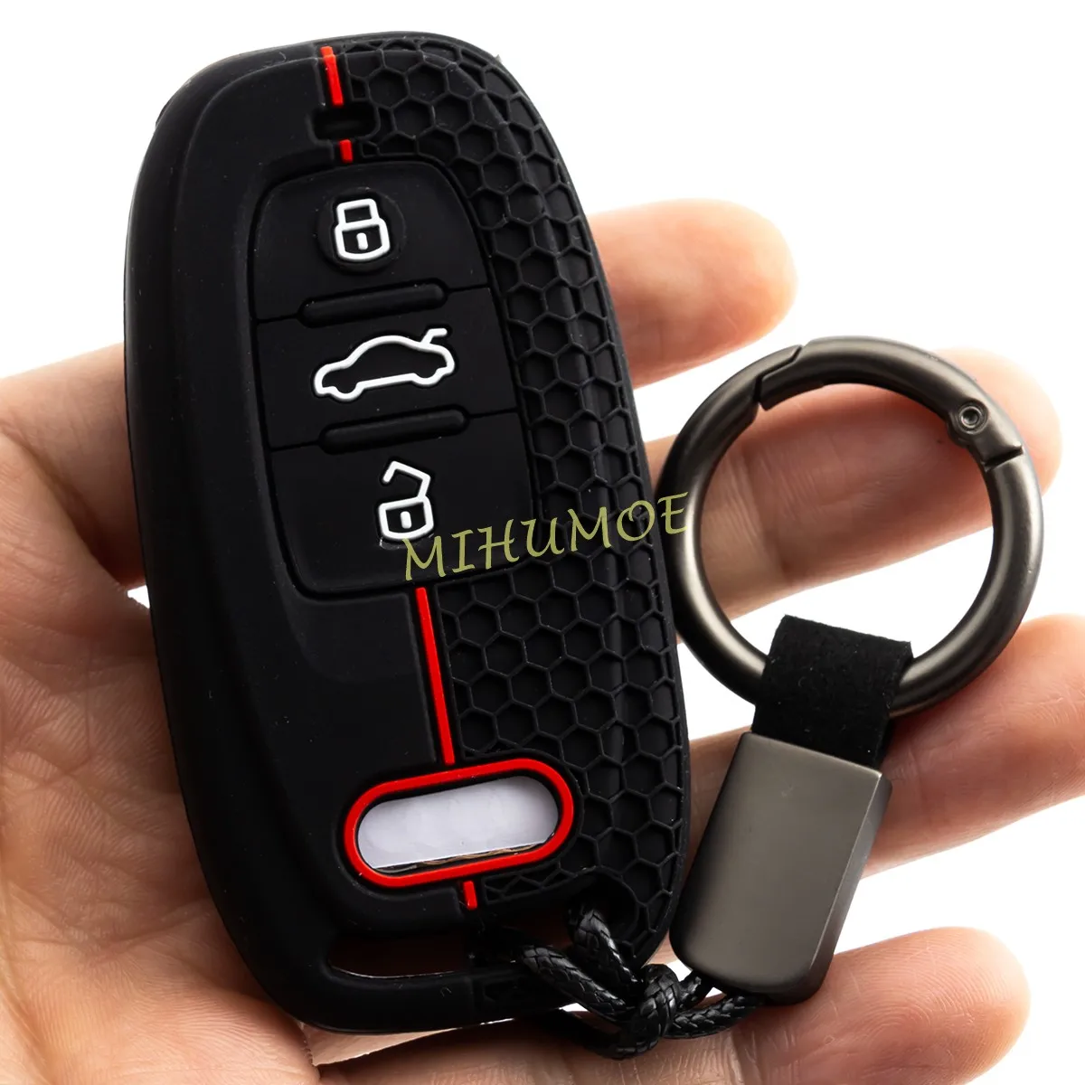 

Silica Gel 3 Buttons Car Key Fob Chain Case Cover For Audi A4 B8 A5 A6 C7 A7 A8 D4 Q5 SQ5 S4 S5 S6 S7 S8