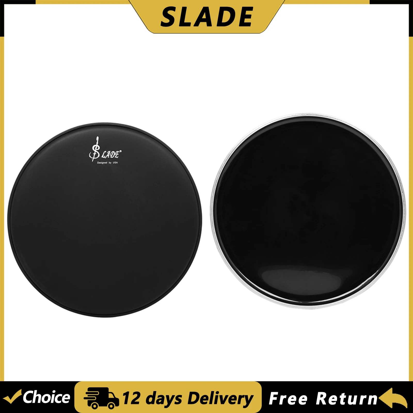 

SLADE LG-16 14 Inch Mute Drum Skin Matte Polyester Film Drum Head Snare Drumhead Percussion Instrument Accessories