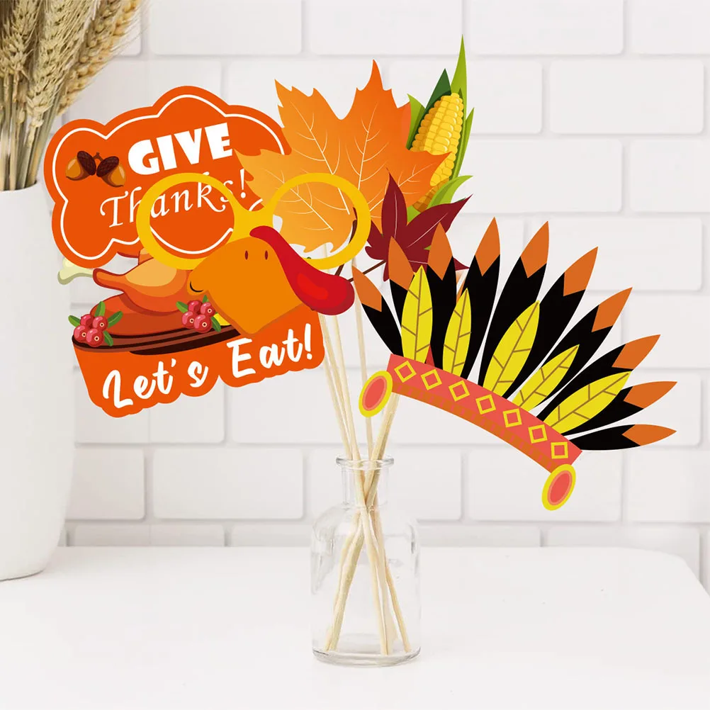 21 шт., реквизит для фотосессии, украшения на День Благодарения, бумажные очки в виде тыквы, фотобудка, товары для вечеринок, осенний фестиваль урожая