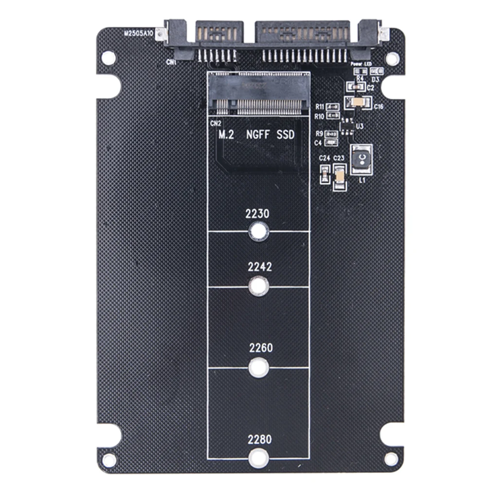 Placa Adaptador de Disco Rígido, M.2 SSD NGFF para Cartão Adaptador SATA3, SSD M2 para SATA3.0, Caixa de Disco Rígido Externo, 6Gbps