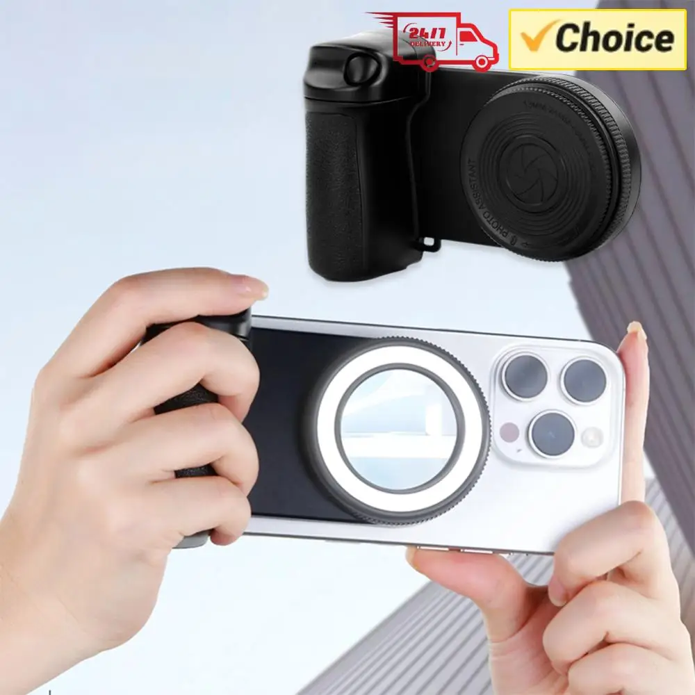 

For Magsafe Bluetooth-Compatible Shutter Camera Photo Stabilizer with Fill Light & Reflective Mirror for Android iPhone 16 15 14