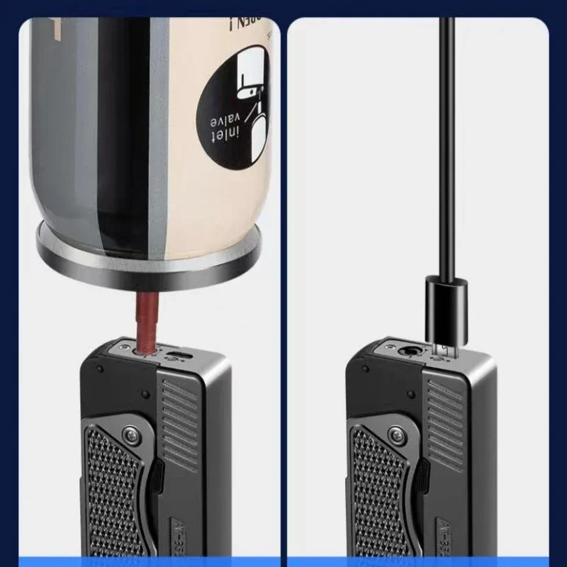 2024 Gas-Electric Dual-Purpose Windproof Jet Lighter Double-Arc Cigarette Lighter Foldable Gun-Type Lighter Men'S Gadget Gift image 6