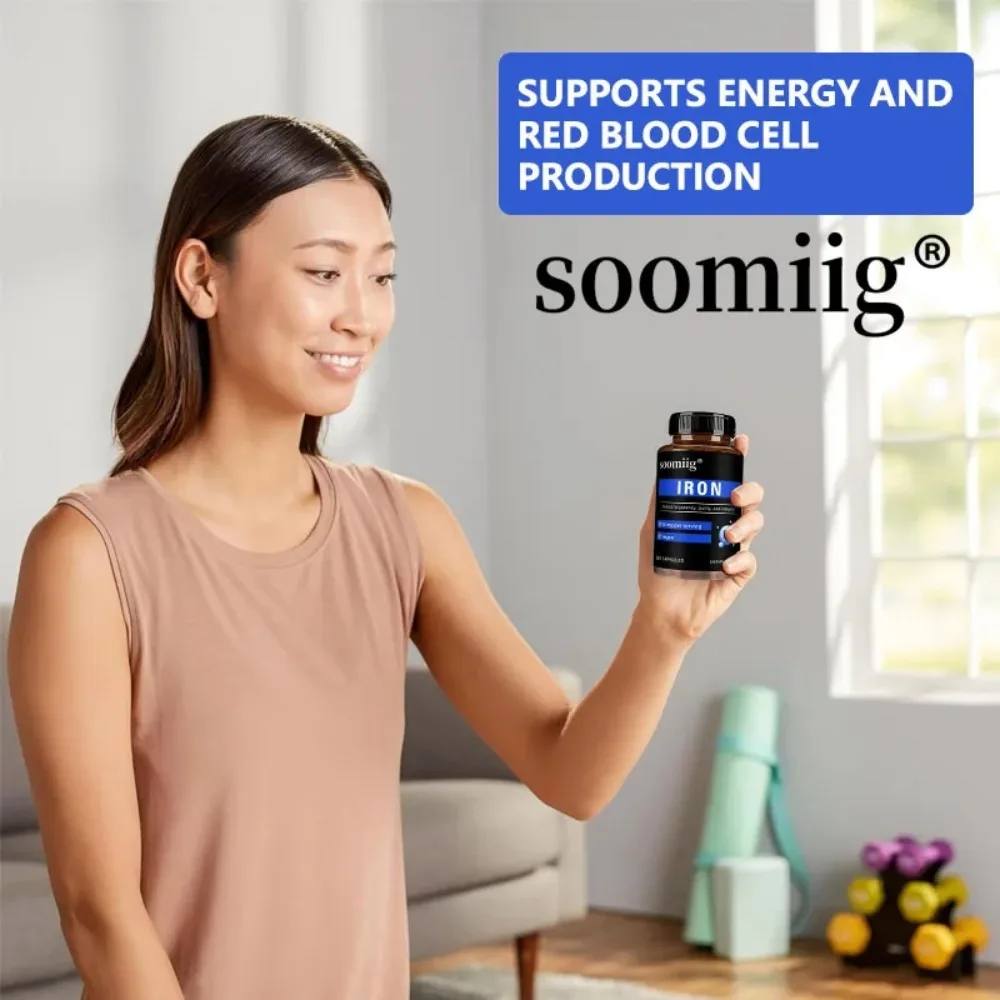 Iron - Help Maintain A Healthy Immune System and Brain Health, Boost Energy Levels and Fight Fatigue, 120 Capsules