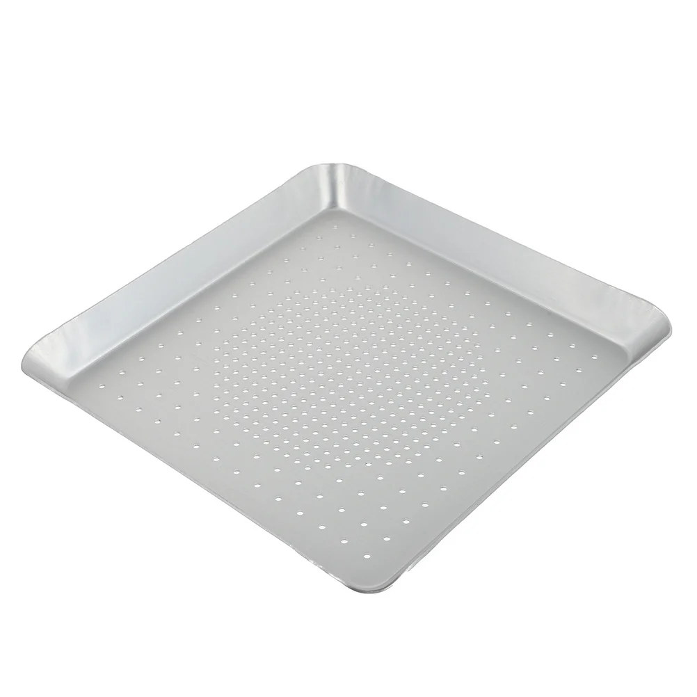 

1pc Perforated Pizza Pan Aluminum Alloy Tray Non-Stick Kitchen Gadget Home Baking Tool Pizza Tray Square Baking Plate