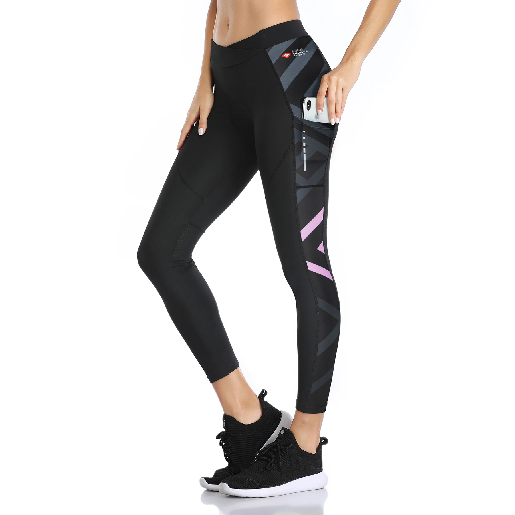 

Santic Women's MTB Cycling Pants Breathable Mesh Reflective Leggings Biking Tights Sports Sports Trousers KL25C04282