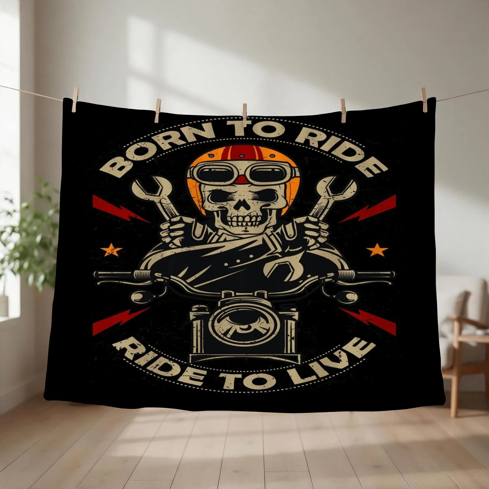 Vintage Motorcycle Throw Blanket funny gift Custom Decorative Sofa sofa bed Blankets