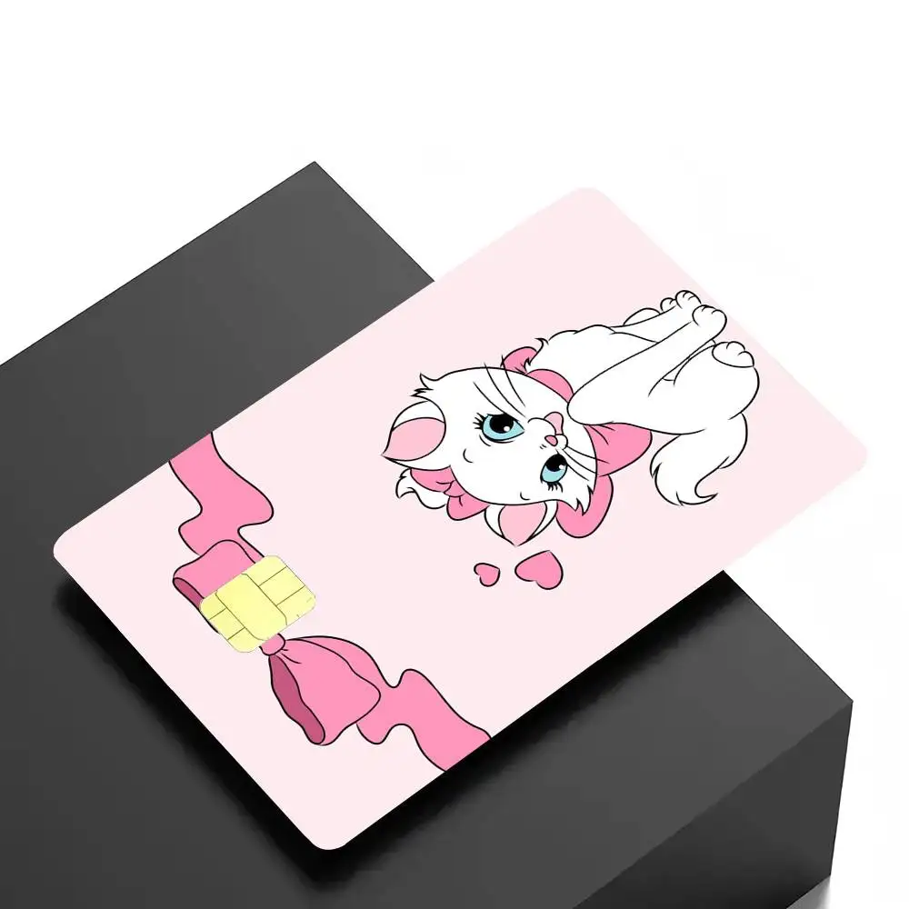 ملصقات بطاقات Sweet Marie Cat Little Princess مع ملصقات بطاقات على شكل فيونكة مكونة من 4 قطع من غطاء بطاقة الائتمان البلاستيكية، طبقة حماية للديكور #4