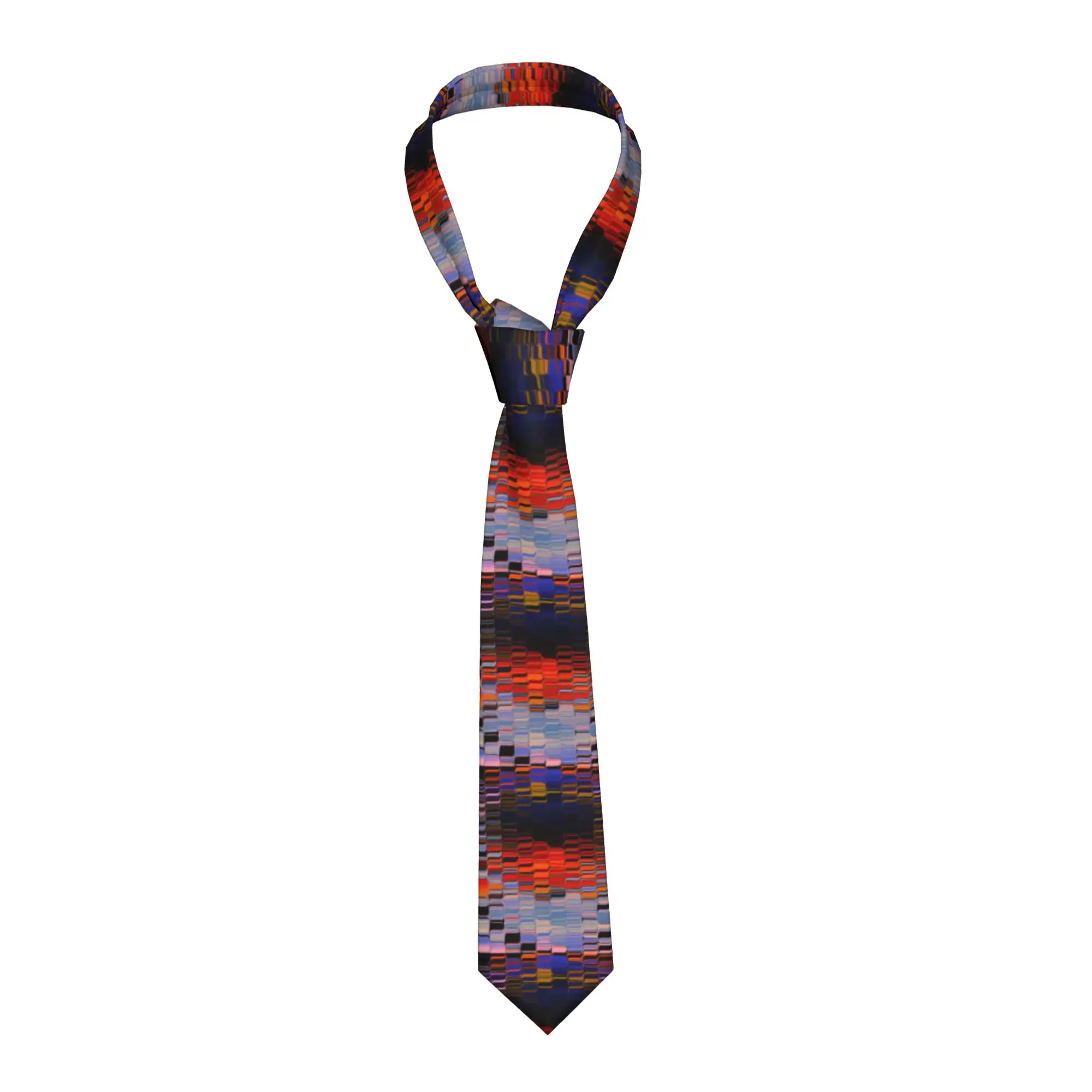 Custom Vibrant  Abstract Geometric Texture Tie Men Printed Necktie  Four Seasons Fashion Tie Necktie For Birthday Gift
