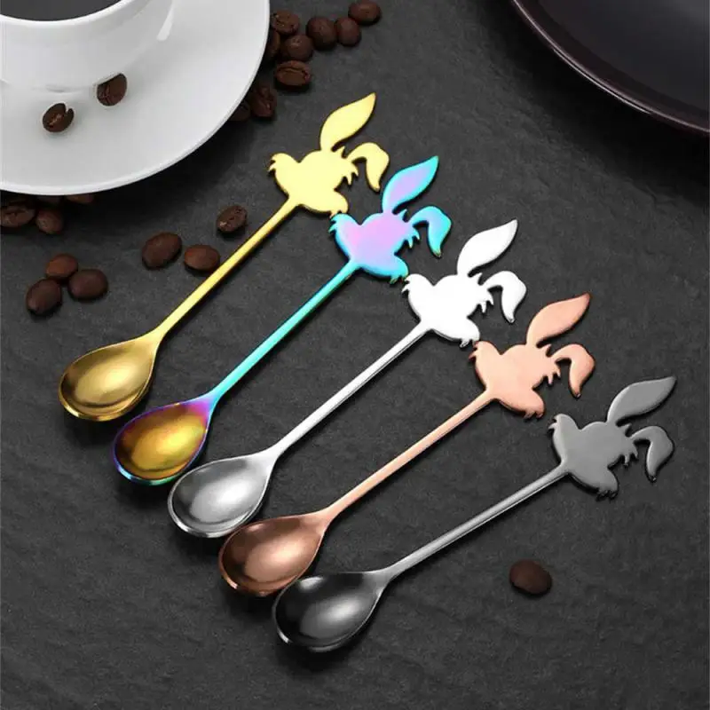 2/4PCS Coffee Durable Multipurpose Smooth Must-have High Quality Top-rated Versatile Small Spoon Gift Cartoon Versatile Cute