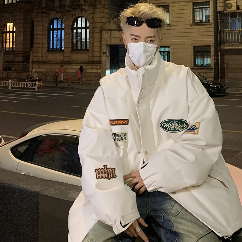 

Мужская зимняя куртка из искусственной кожи и хлопка в американском ретро-стиле, модная брендовая одежда Haome, высококачественная утепленная молодежная модель