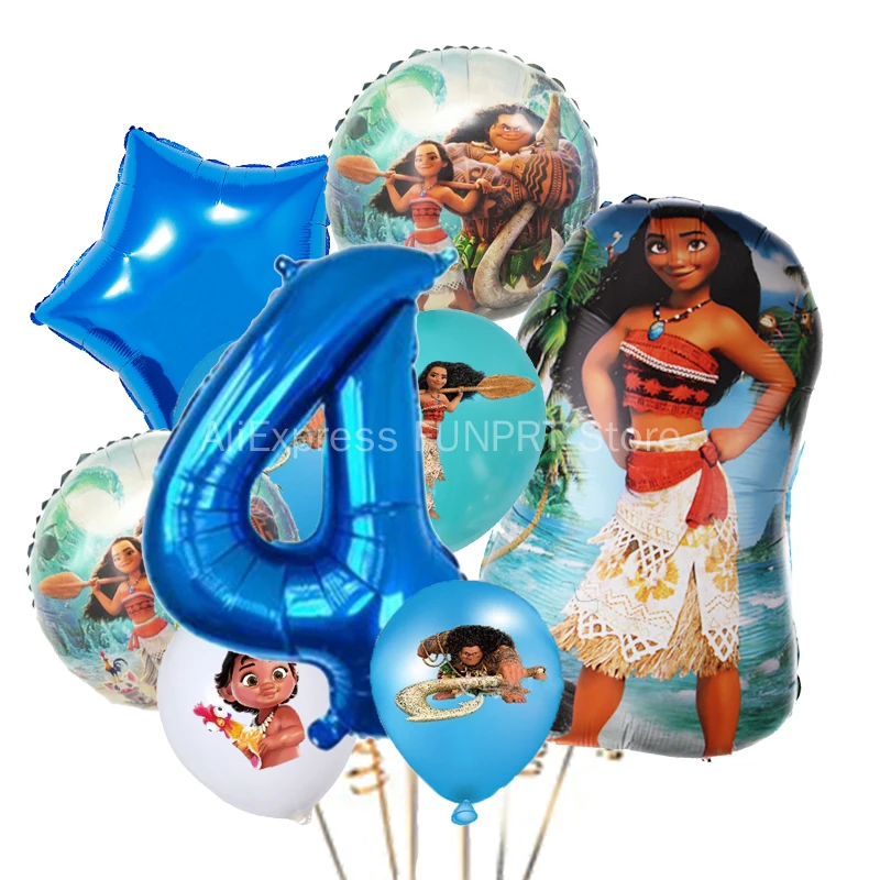 Disney Moana Balloons Set Kids Girls Birthday Party Decorations Baby Shower Maui Inflatable Helium Globos Supplies