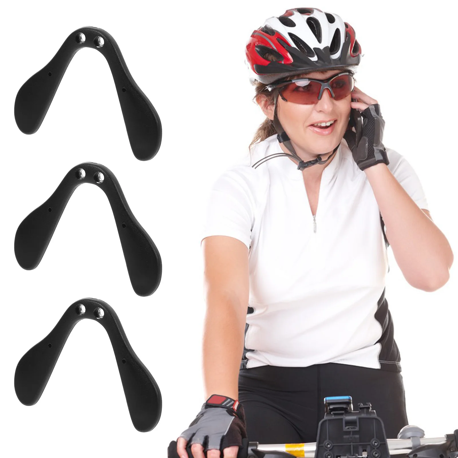 3pcs Cycling Glasses Nose Pad For Outdoor Sports Eyewear Adjustable Black Clip Comfortable Non Slip Universal Fit Nose Support 